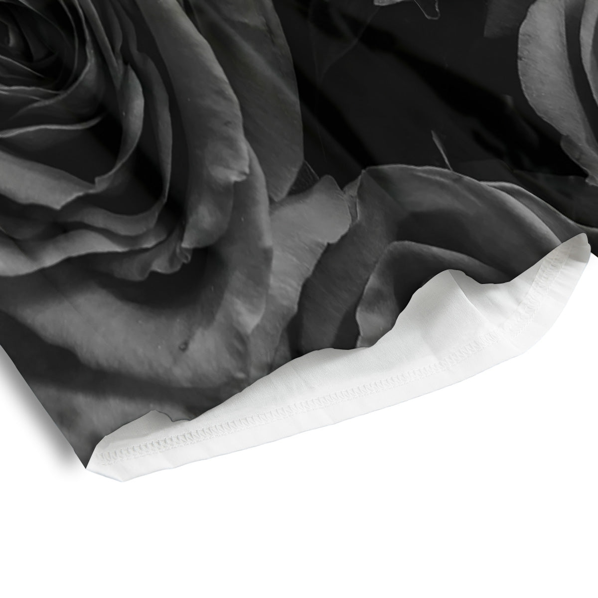 Black Rose Print Men's Athletic Shorts