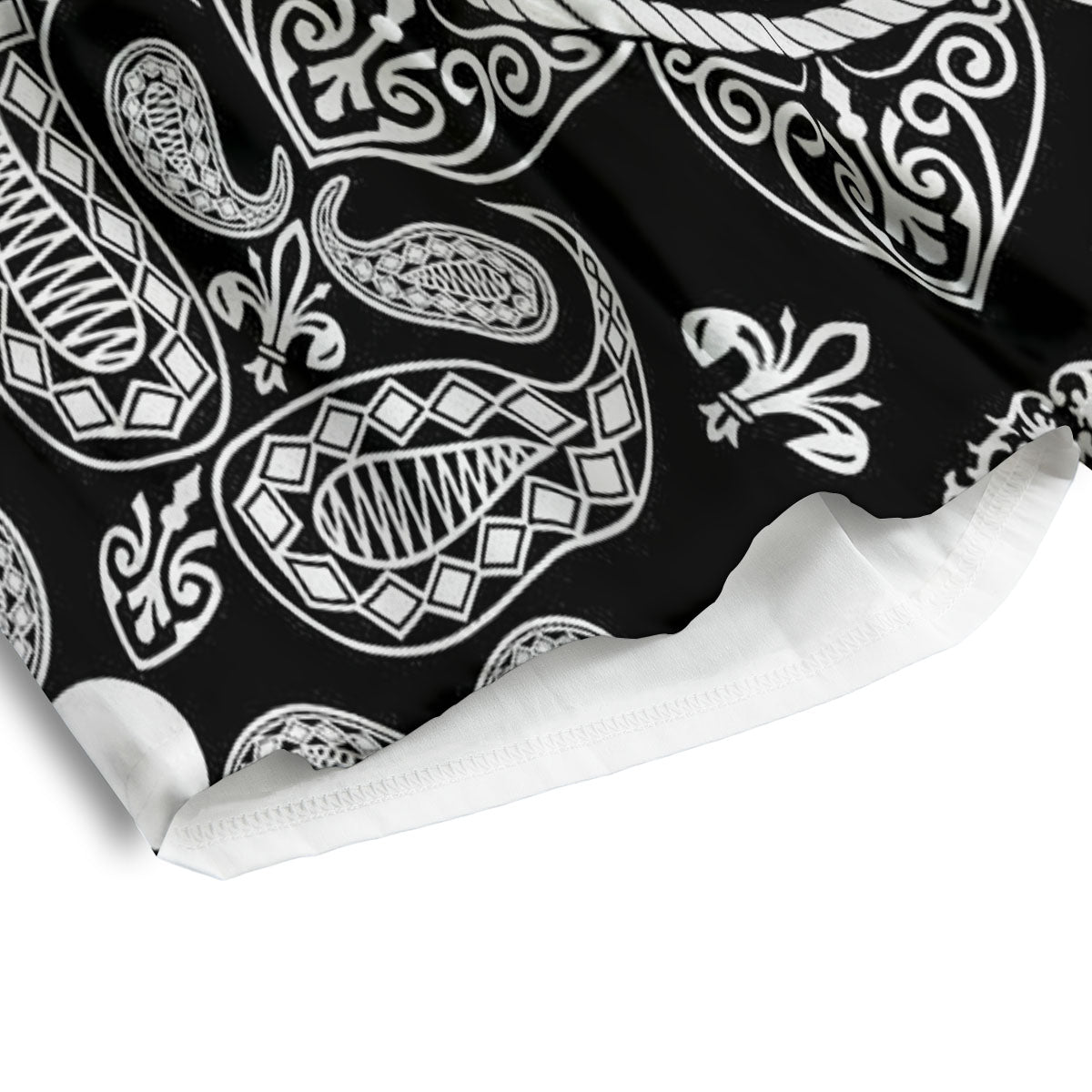 Black Skull Bandana Print Men's Athletic Shorts