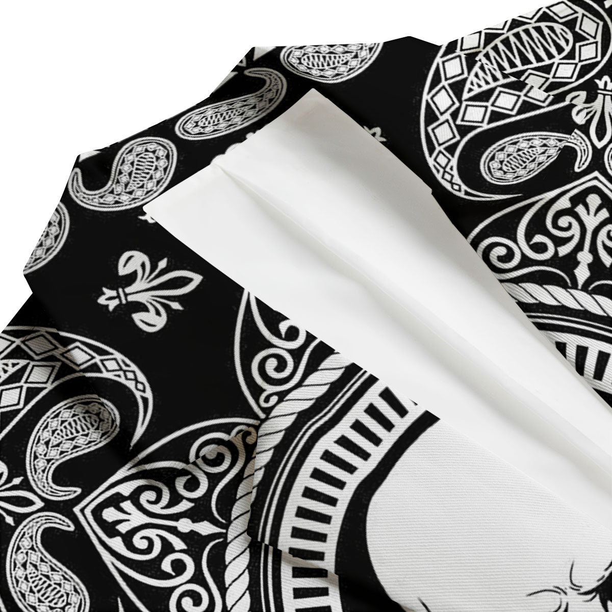 Black Skull Bandana Print Men's Blazer-grizzshop