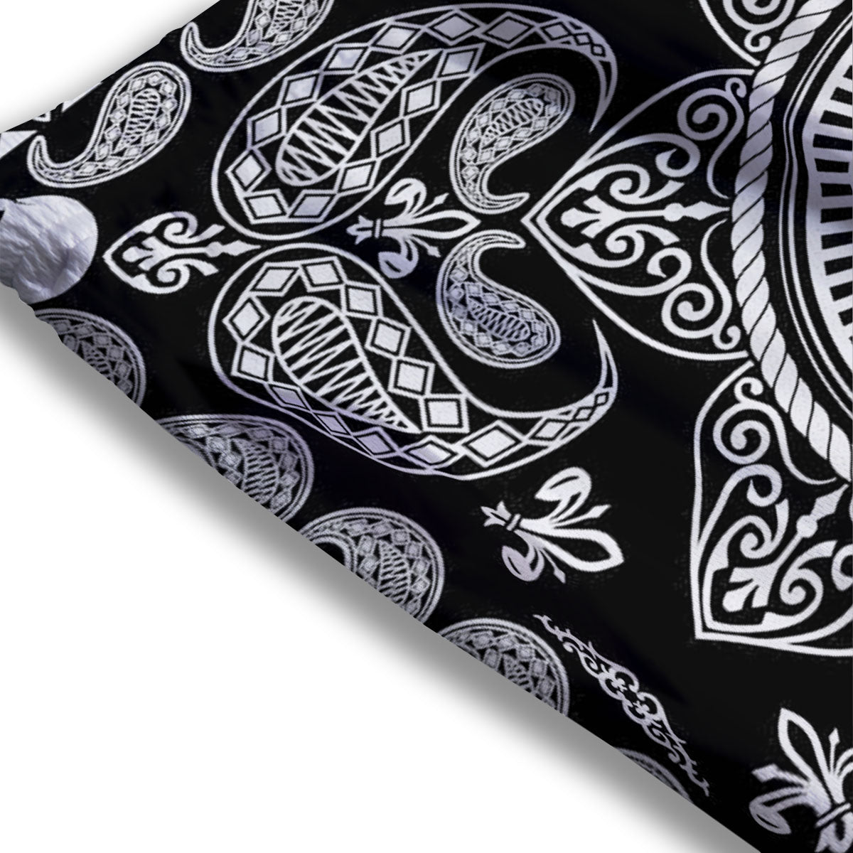 Check Black And Grey Print Pattern Mesh Shorts