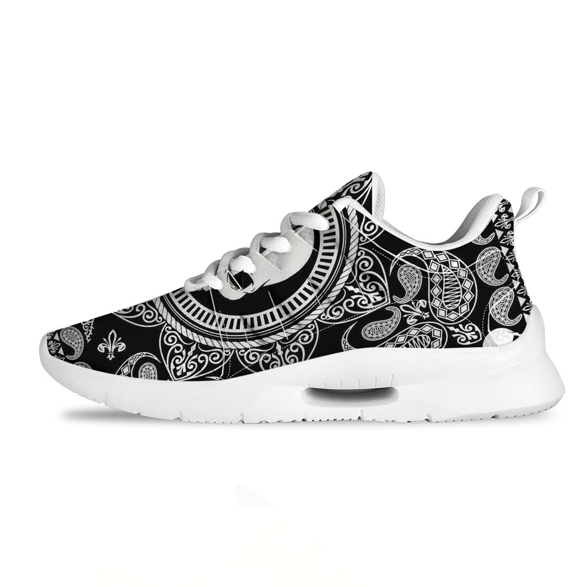 Black Skull Bandana Print Tennis Shoes-grizzshop