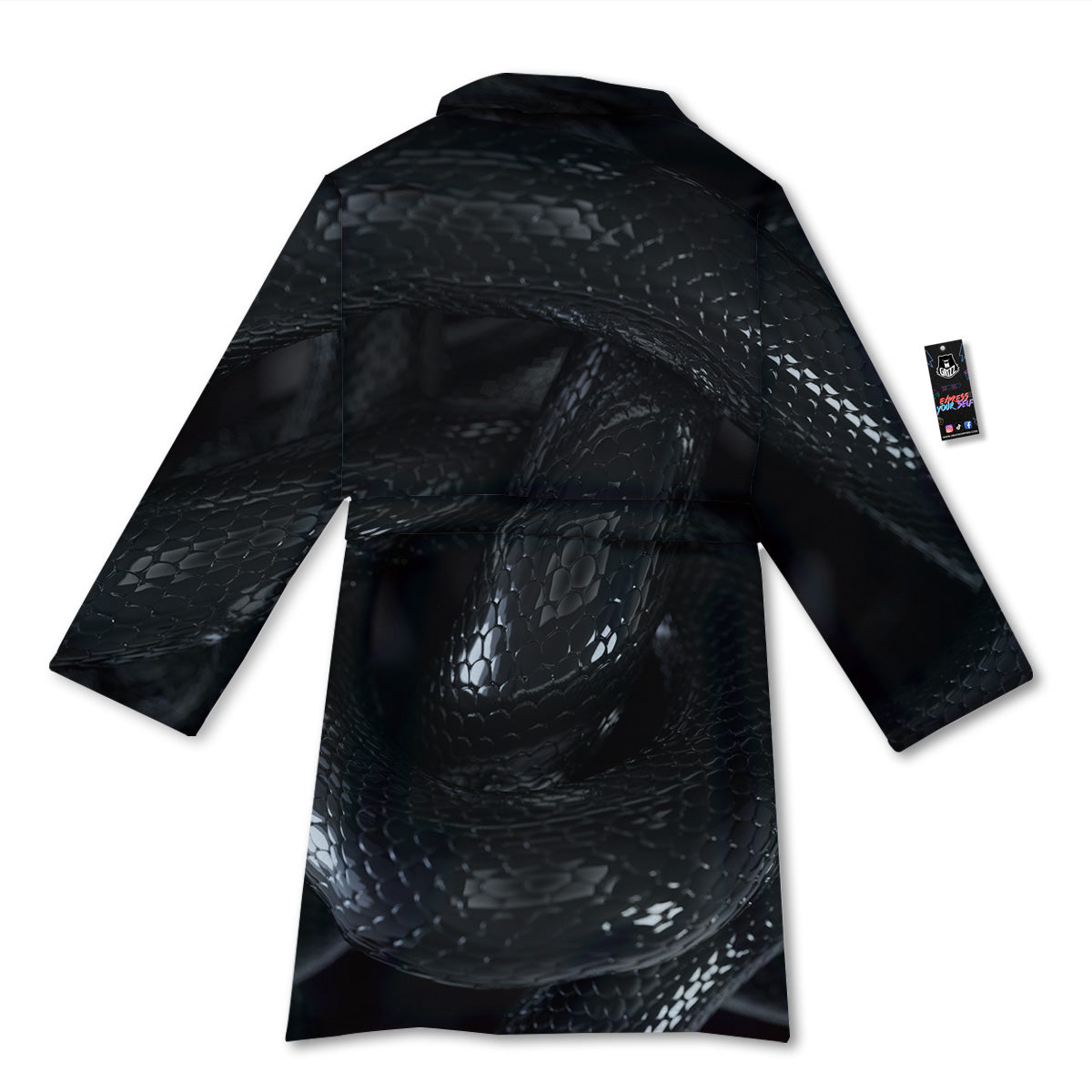 Black Snake Print Bathrobe-grizzshop