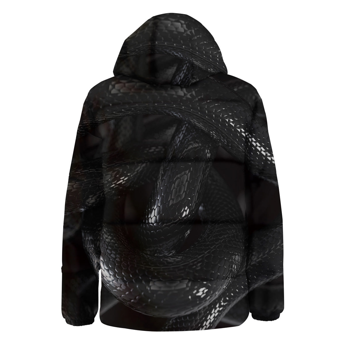 Black Snake Print Down Jacket-grizzshop