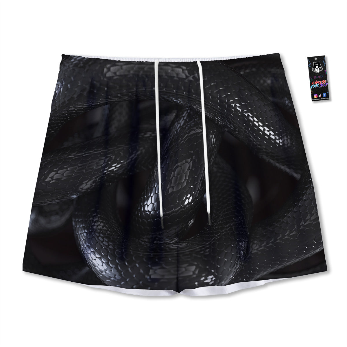 Black Green And White Tartan Print Mesh Shorts