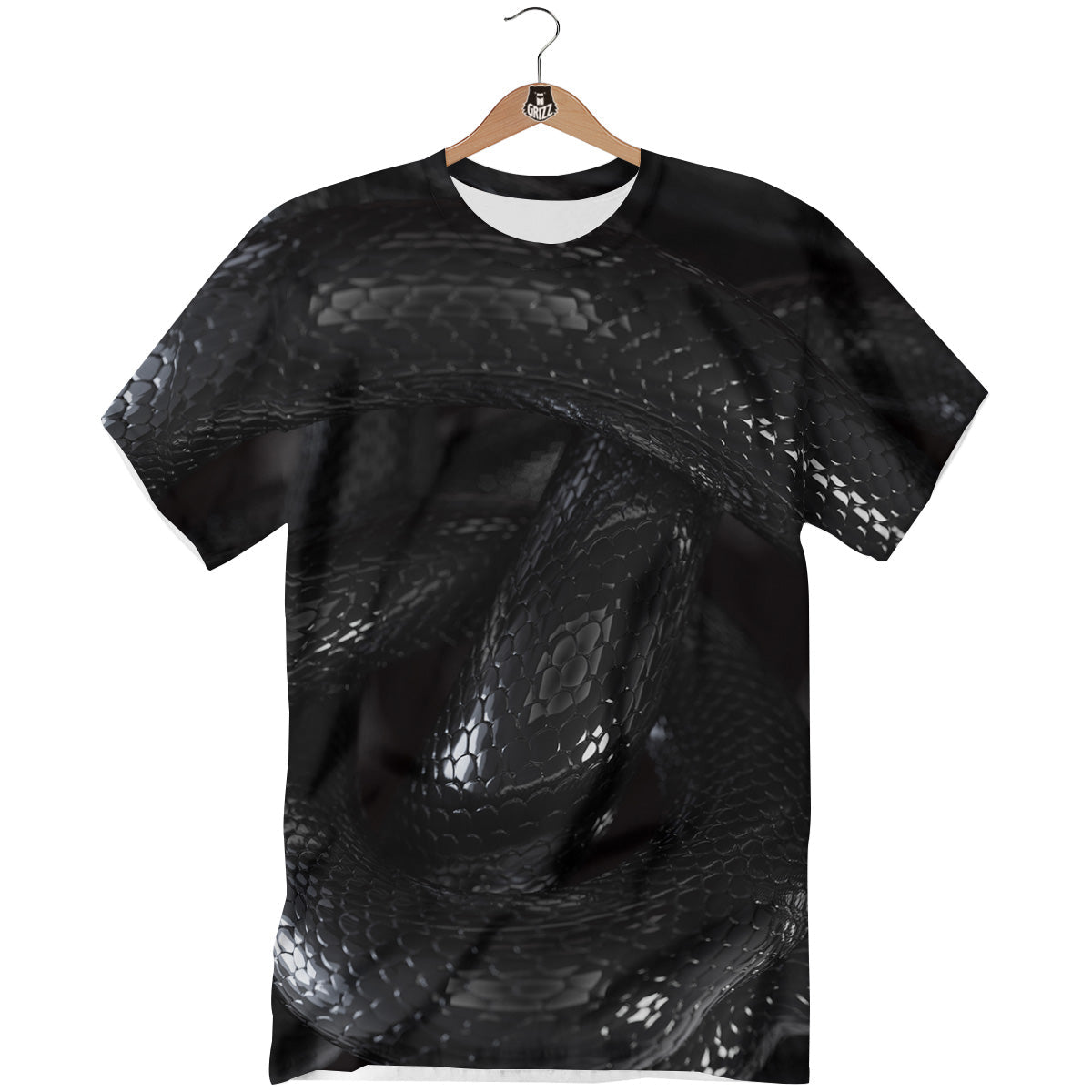 Black Snake Print T-Shirt-grizzshop