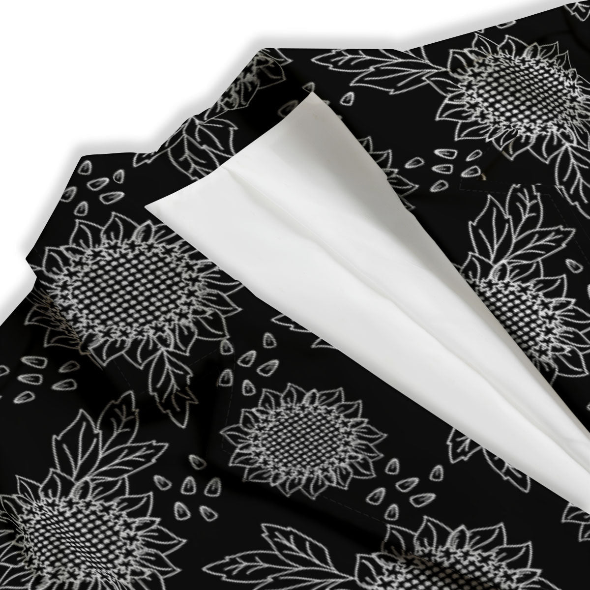 Black Sunflower Print Pattern Women's Blazer-grizzshop