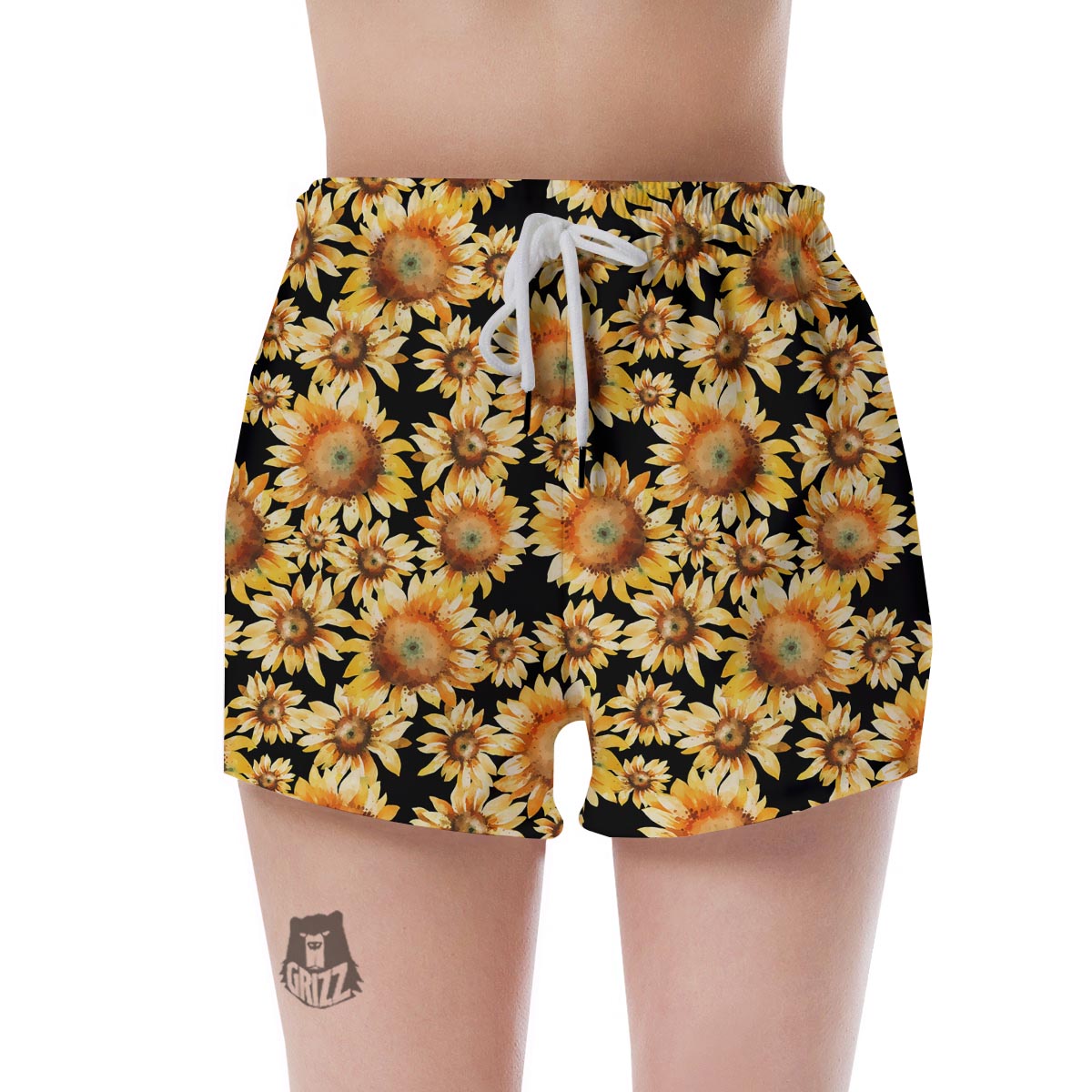 Black Sunflower Women's Shorts-grizzshop