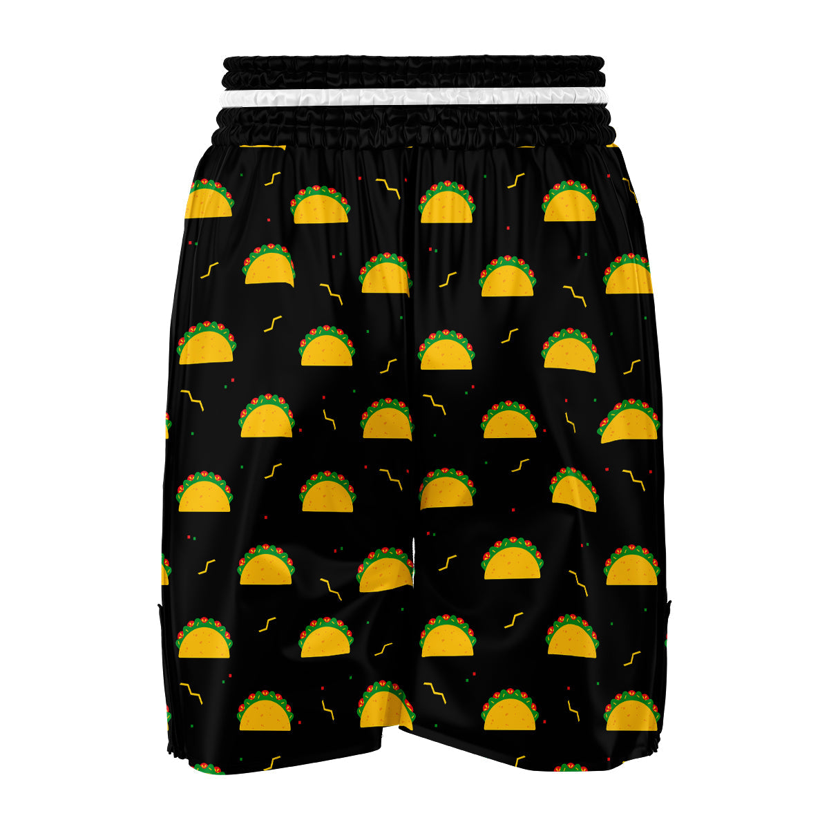 Black Taco Pattern Print Boxing Shorts-grizzshop