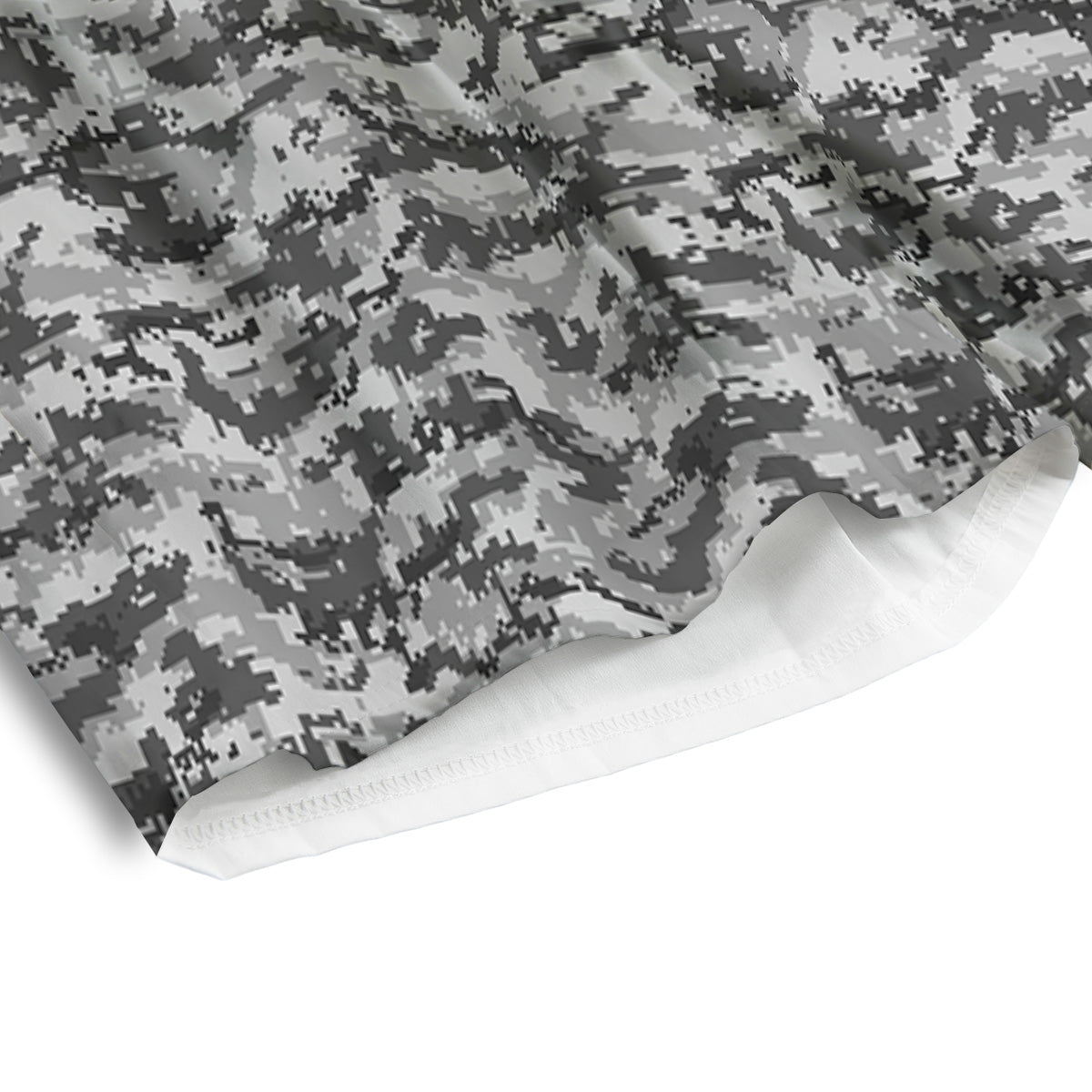 Black White And Grey Digital Camo Print Men's Athletic Shorts