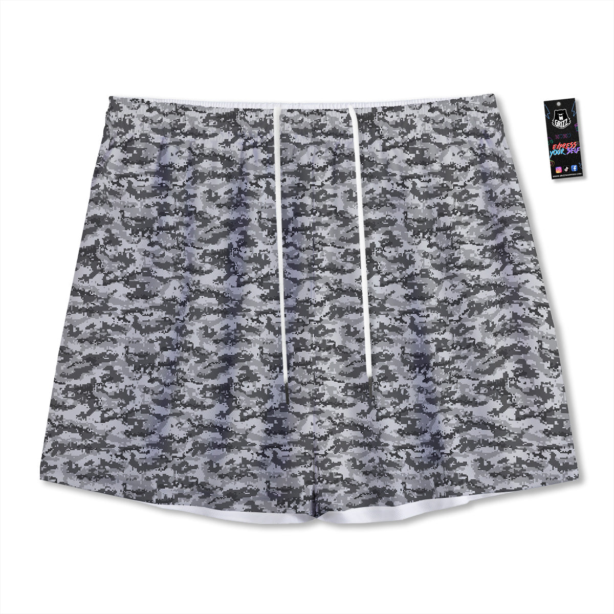 Black Halloween And Orange Argyle Print Mesh Shorts