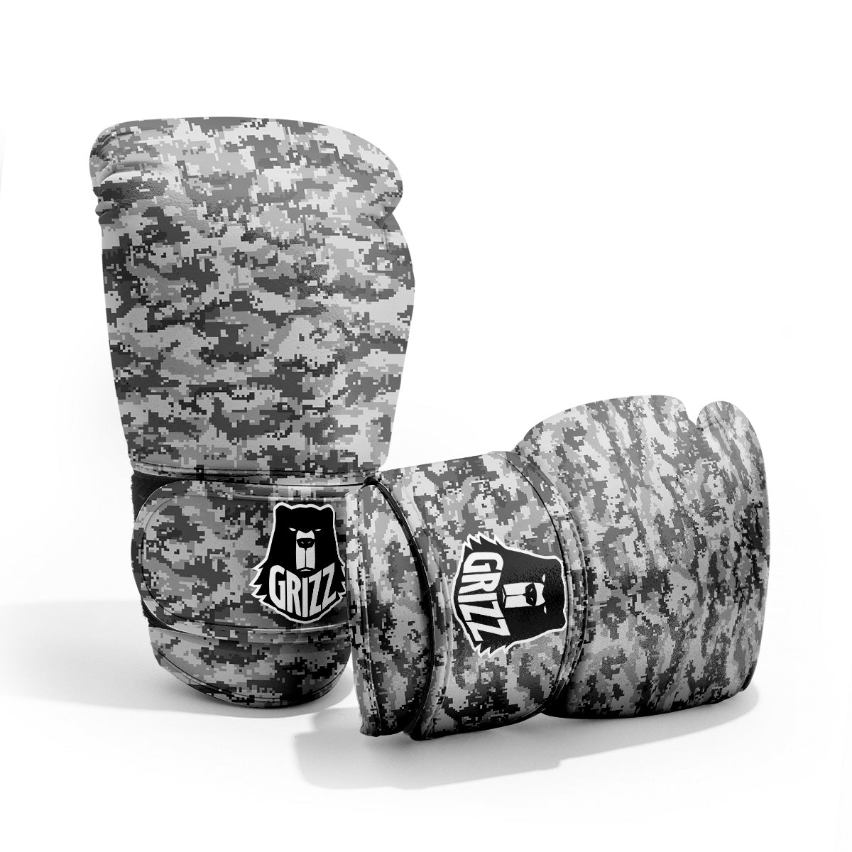 Black White And Grey Digital Camo Print Pro Boxing Glove