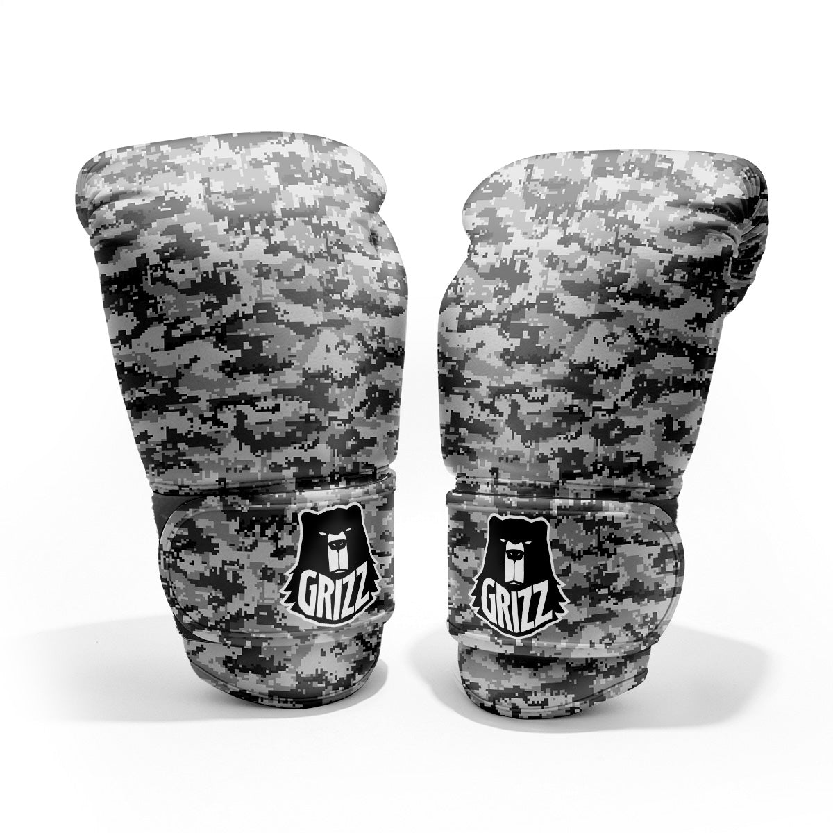Black White And Grey Digital Camo Print Pro Boxing Glove