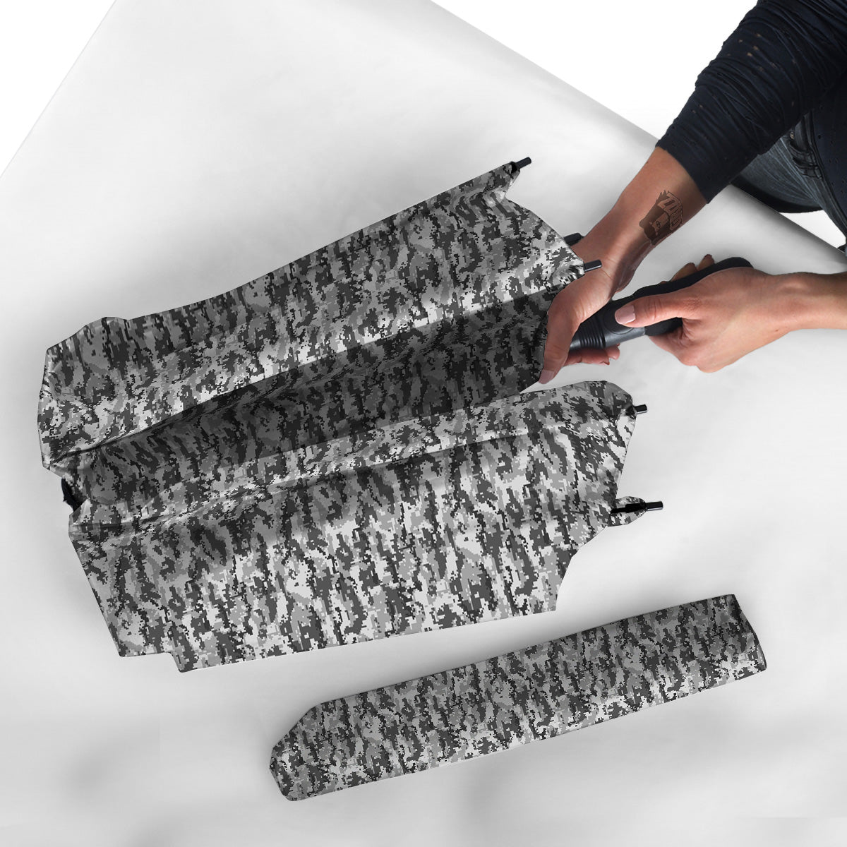 Black White And Grey Digital Camo Print Umbrella-grizzshop