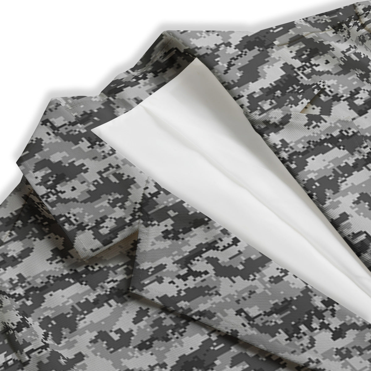 Black White And Grey Digital Camo Print Women's Blazer-grizzshop