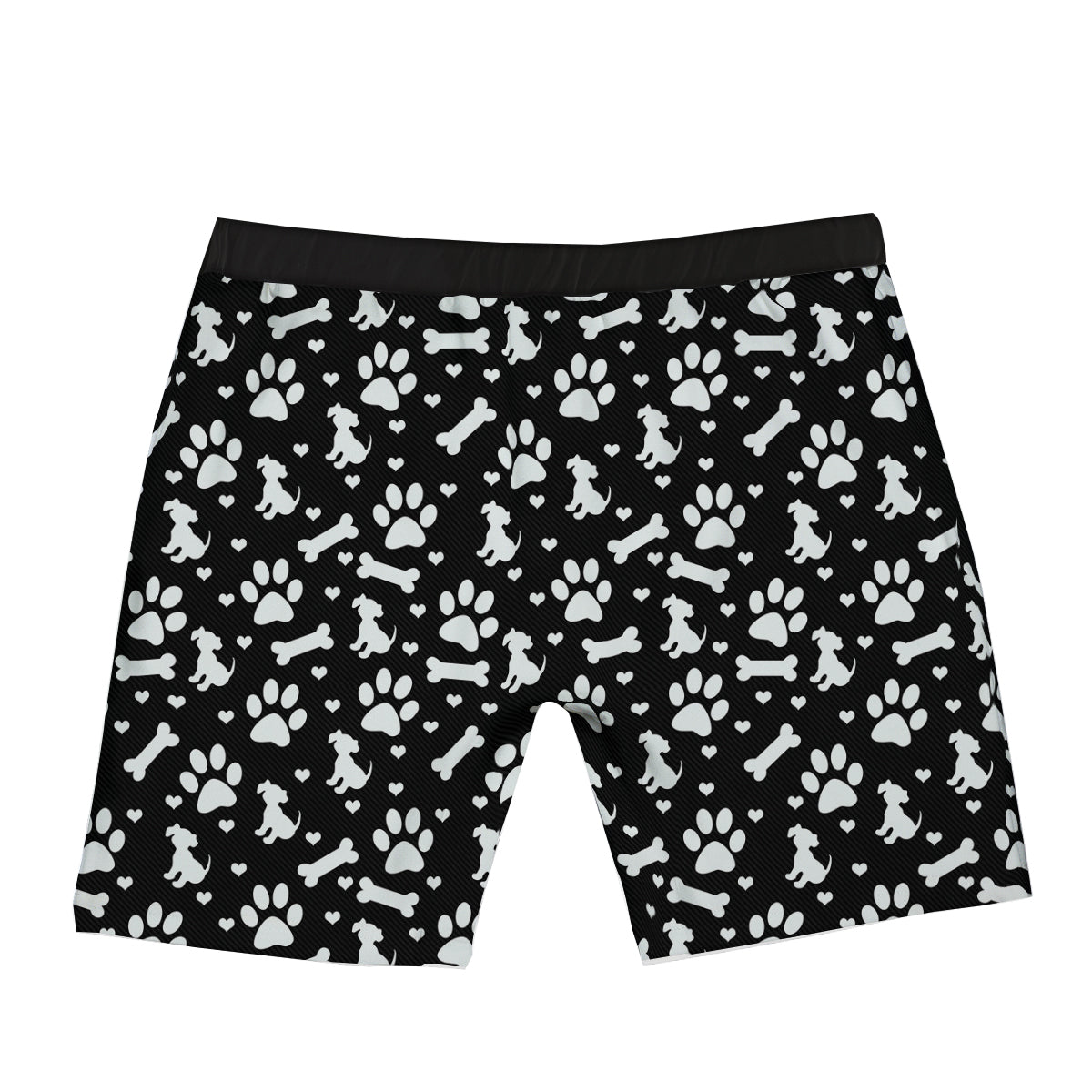 Black and White Dog Paw Print Pattern Boxer Briefs-grizzshop
