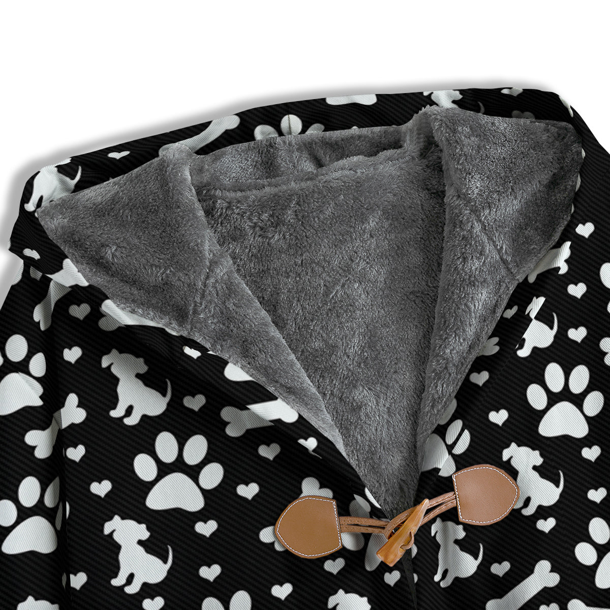 Black and White Dog Paw Print Pattern Men's Windbreaker Jacket-grizzshop