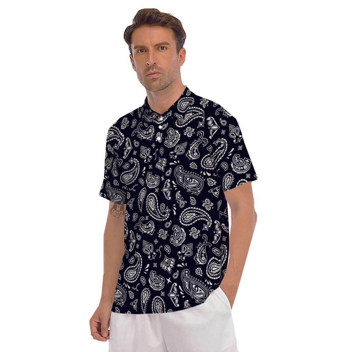 Black Bandana Men's Golf Shirts-grizzshop