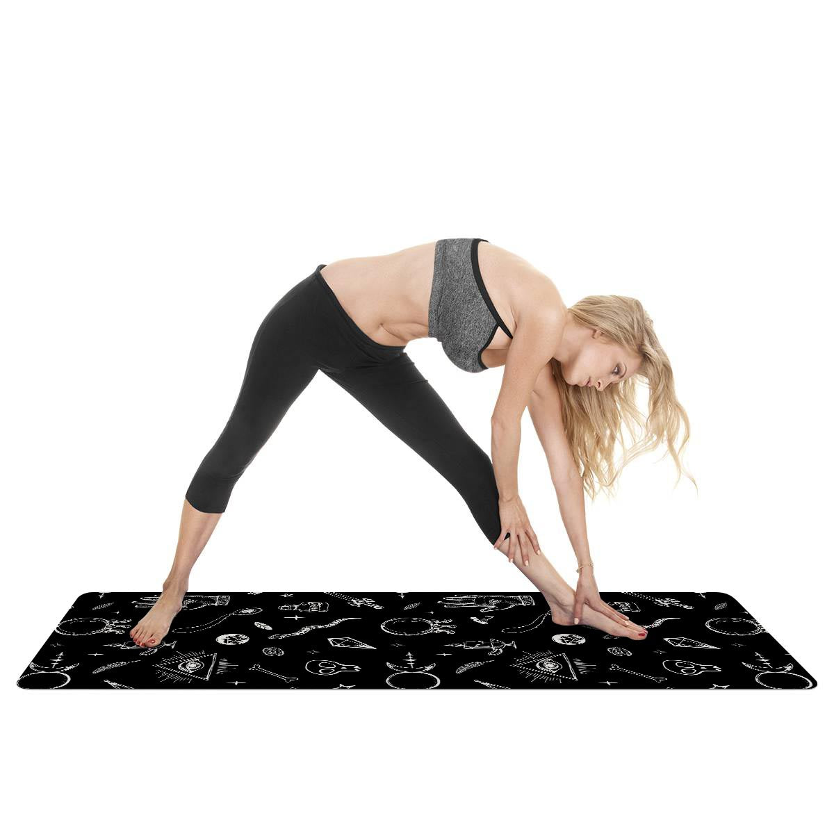 Black Gothic Witch Thin Yoga Mat-grizzshop