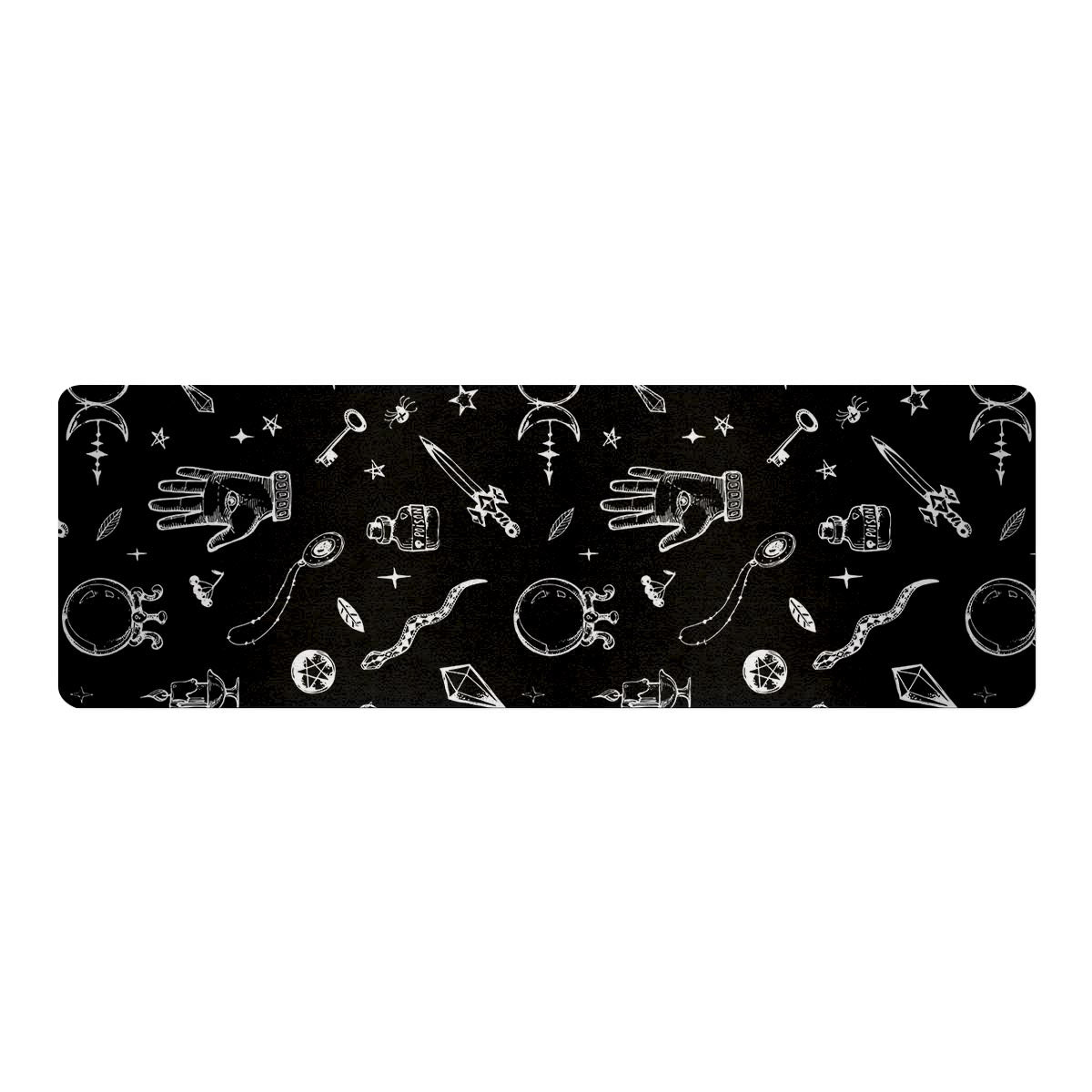 Black Gothic Witch Thin Yoga Mat-grizzshop