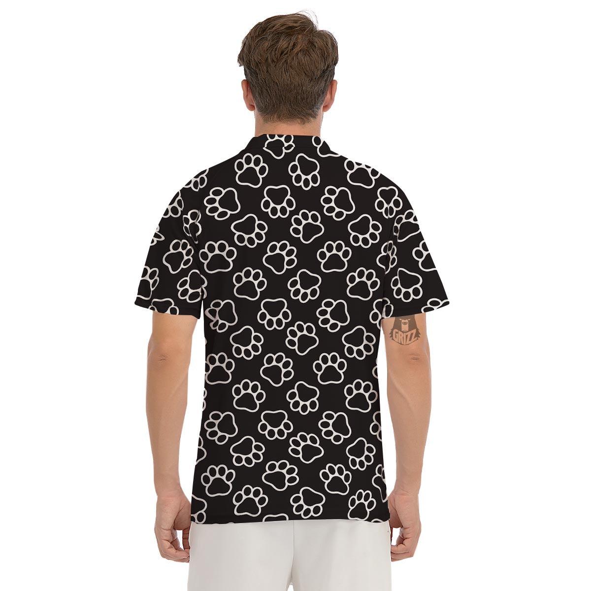 Black Paw Men's Golf Shirts-grizzshop