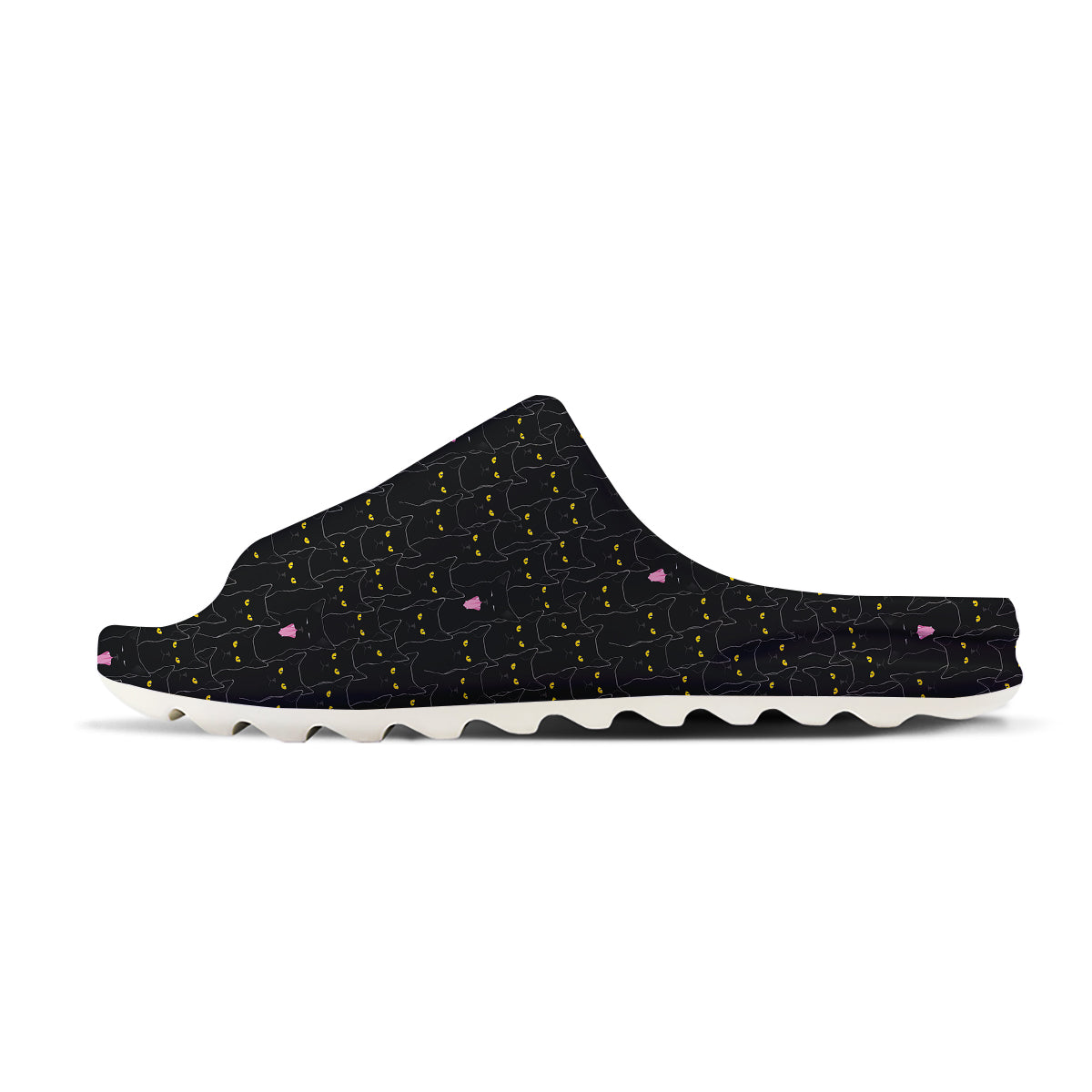 Black Cats Eyes Yellow Print Pattern Sandals-grizzshop