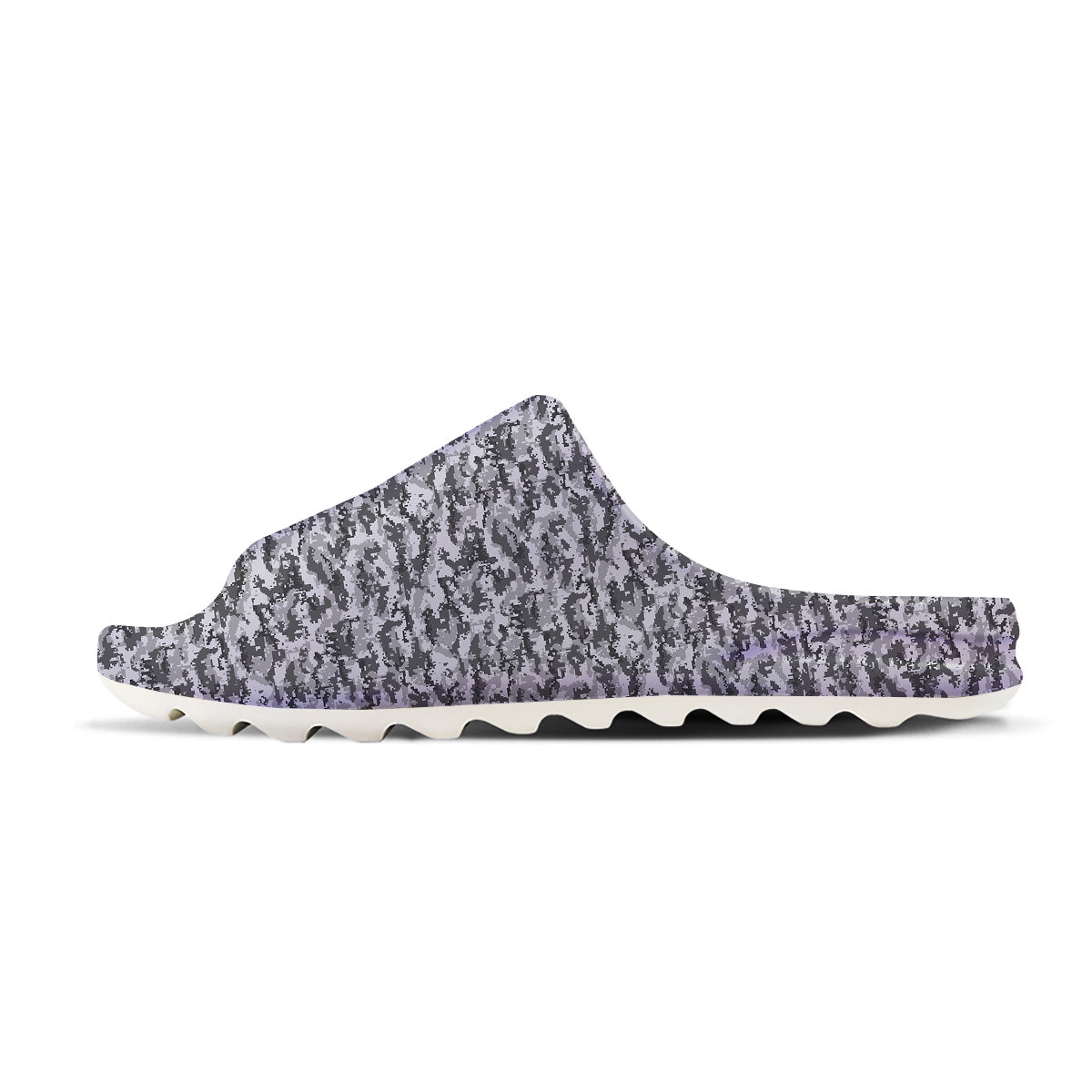 Black White And Grey Digital Camo Print Sandals-grizzshop