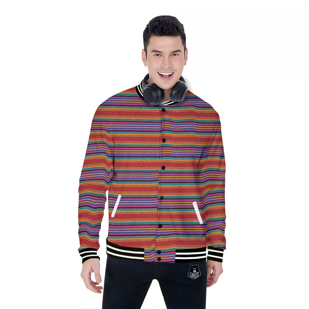 Blanket Ethnic Mexican Print Pattern Baseball Jacket-grizzshop