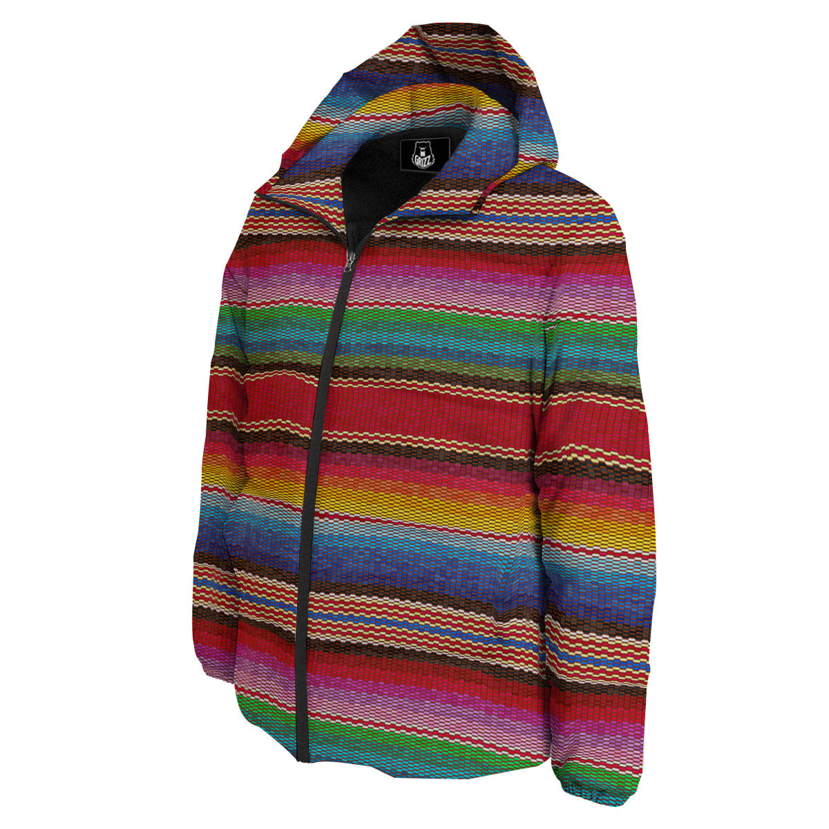Blanket Mexican Colorful Print Pattern Down Jacket-grizzshop