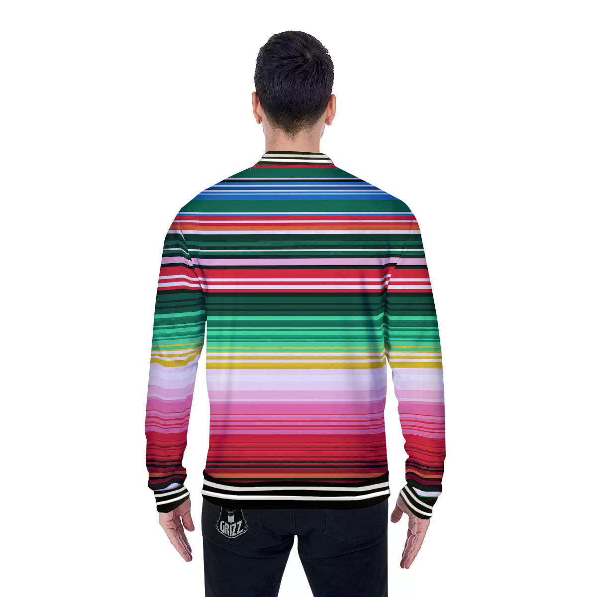 Blanket Mexican Serape Print Pattern Baseball Jacket-grizzshop