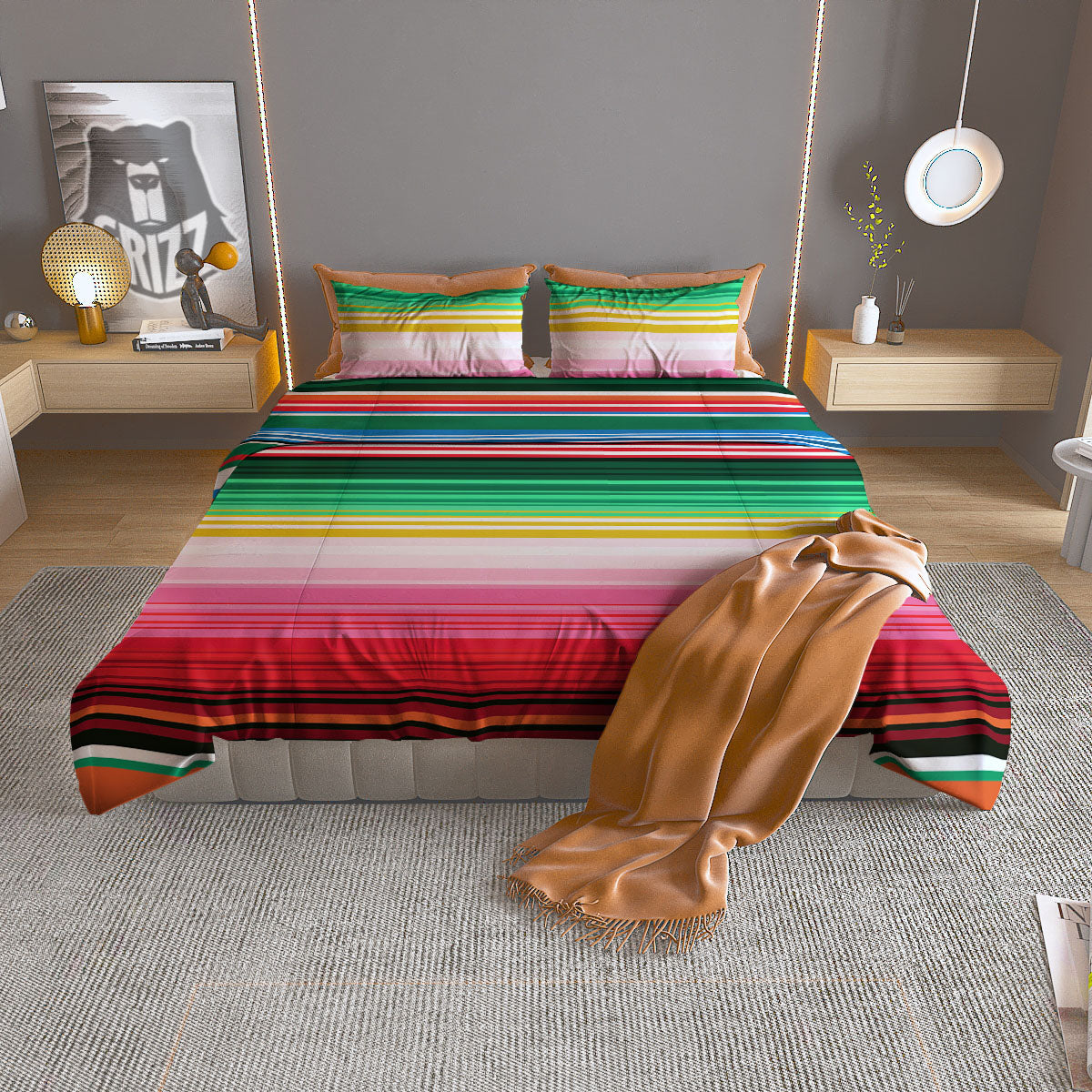 Blanket Mexican Serape Print Pattern Duvet Cover Bedding Set