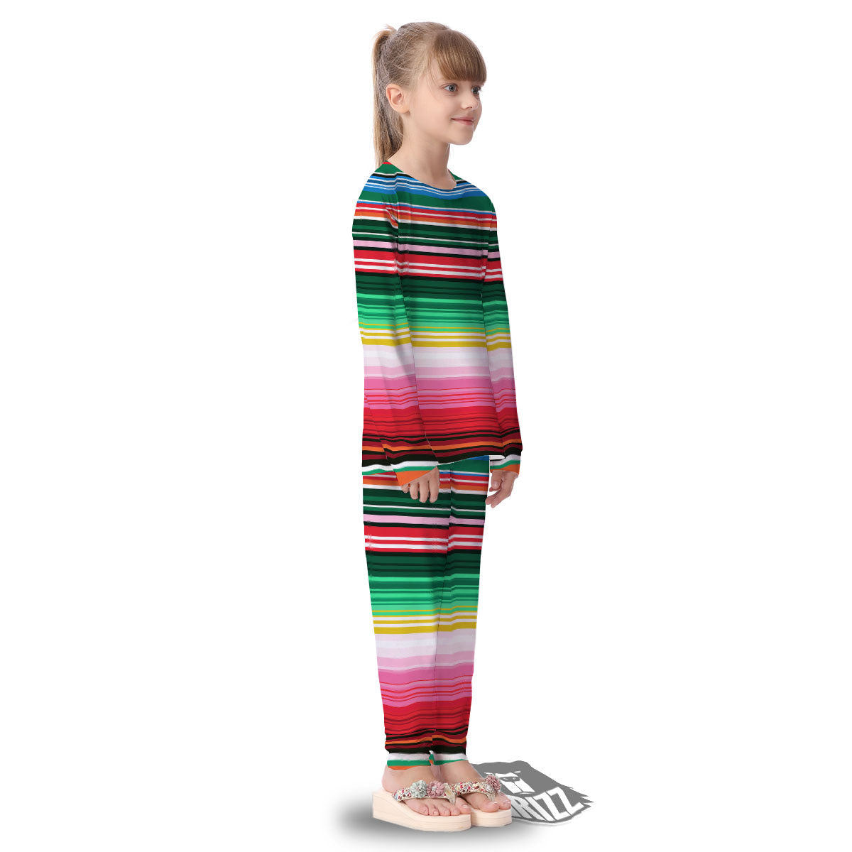 Blanket Mexican Serape Print Pattern Kid's Pajamas-grizzshop