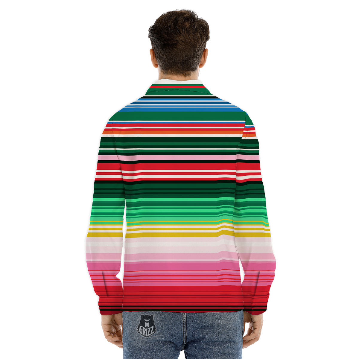 Blanket Mexican Serape Print Pattern Men's Dress Shirts-grizzshop