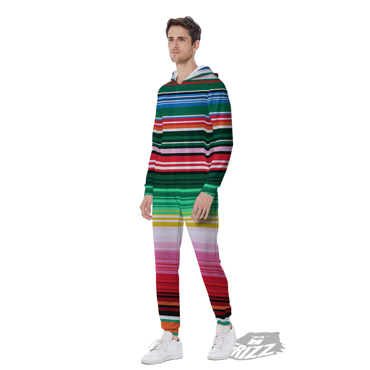 Blanket Mexican Serape Print Pattern Men's Jumpsuit-grizzshop