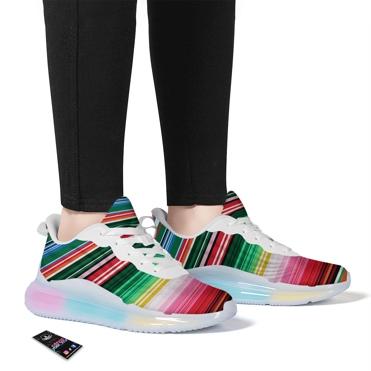 Blanket Mexican Serape Print Pattern Running Sneakers-grizzshop