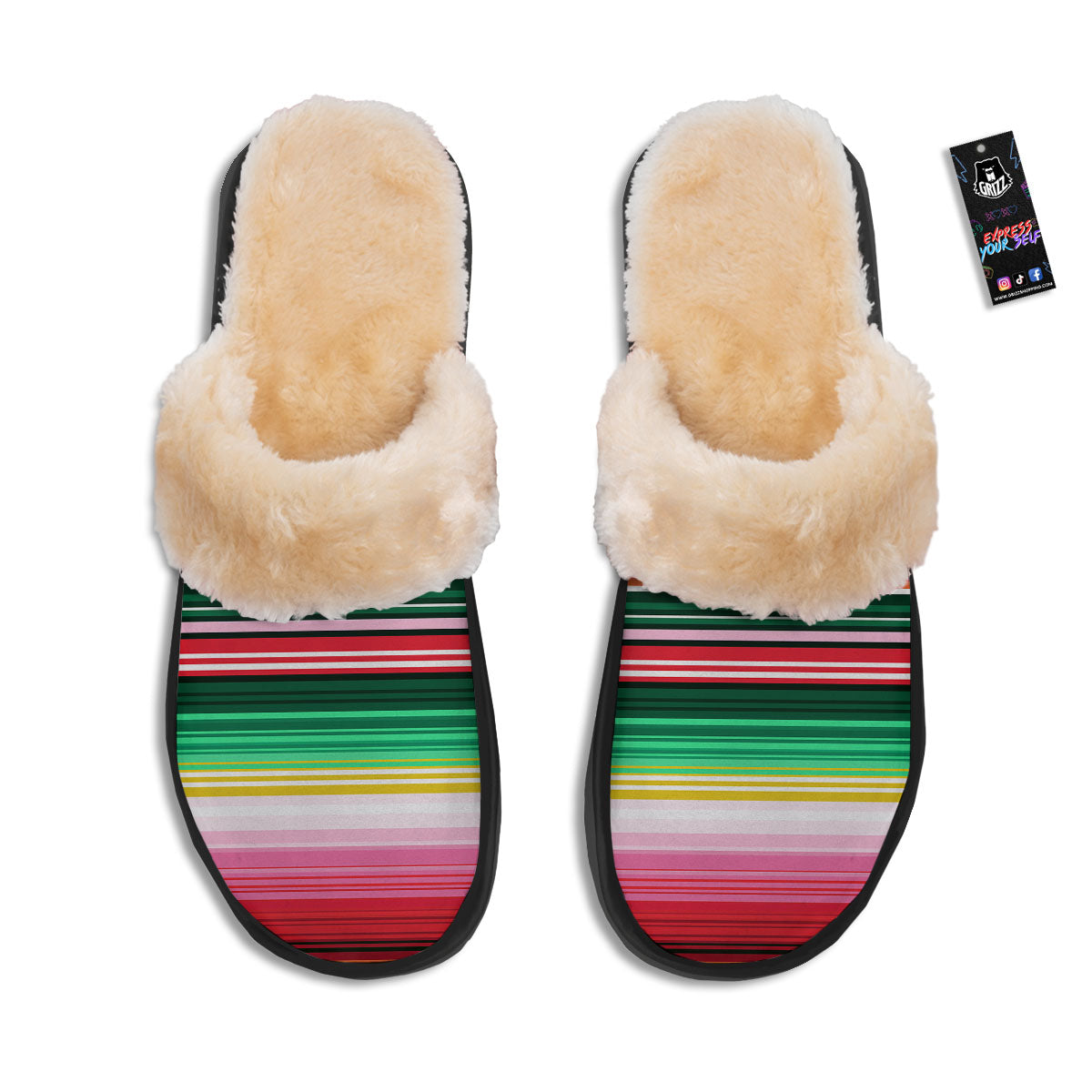 Blanket Mexican Serape Print Pattern Slippers-grizzshop