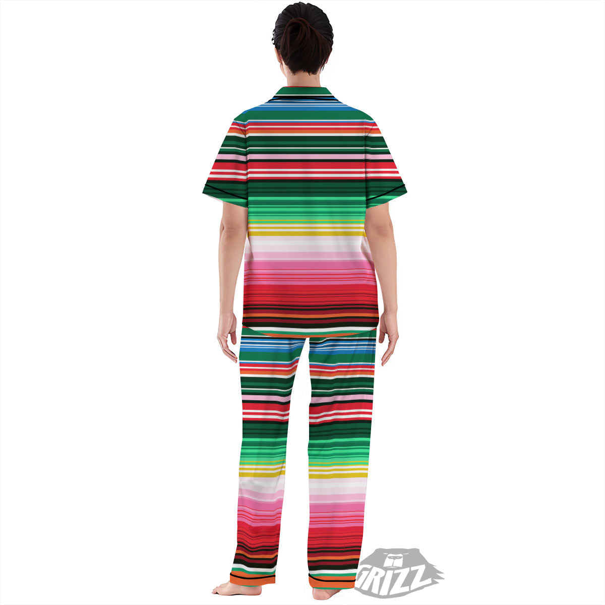 Blanket Mexican Serape Print Pattern Women's Pajamas Set-grizzshop