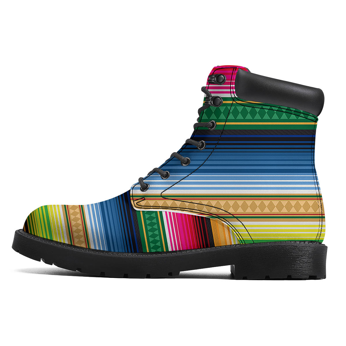 Blanket Mexican Striped Print Pattern Boots-grizzshop