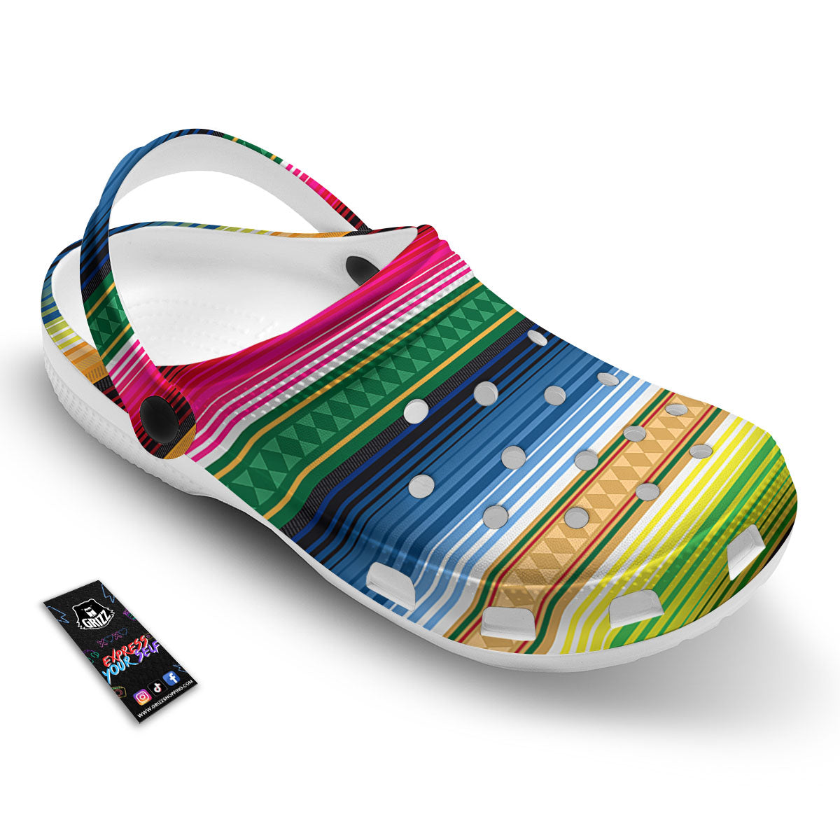 Blanket Mexican Striped Print Pattern Clog-grizzshop