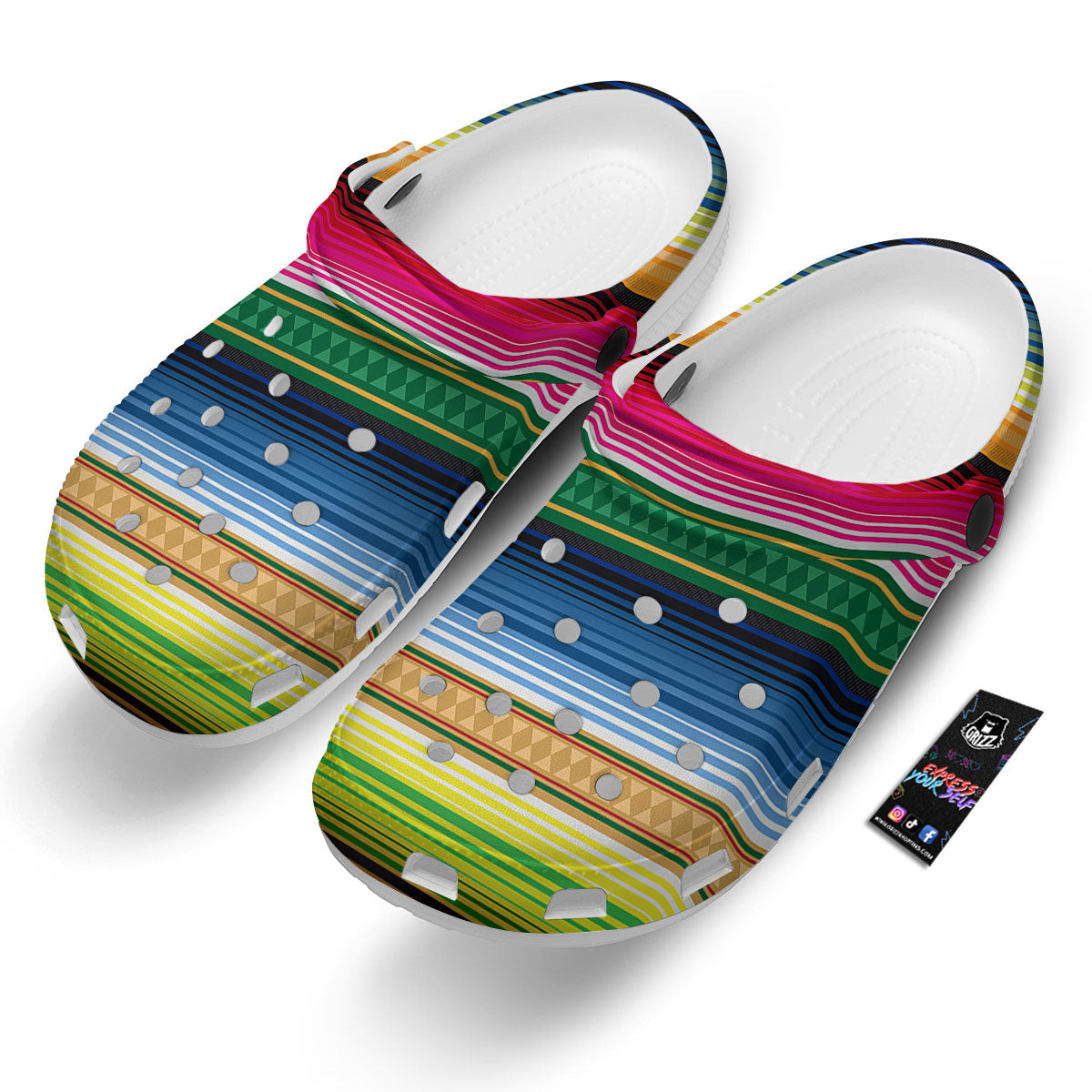 Blanket Mexican Striped Print Pattern Clog-grizzshop