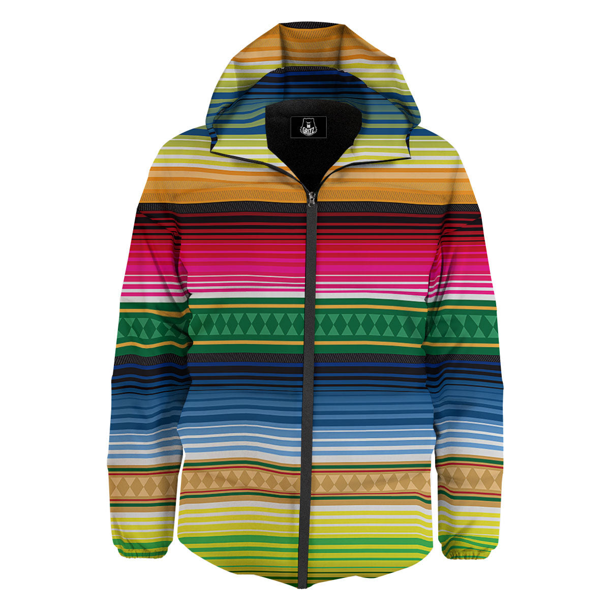 Blanket Mexican Striped Print Pattern Down Jacket-grizzshop