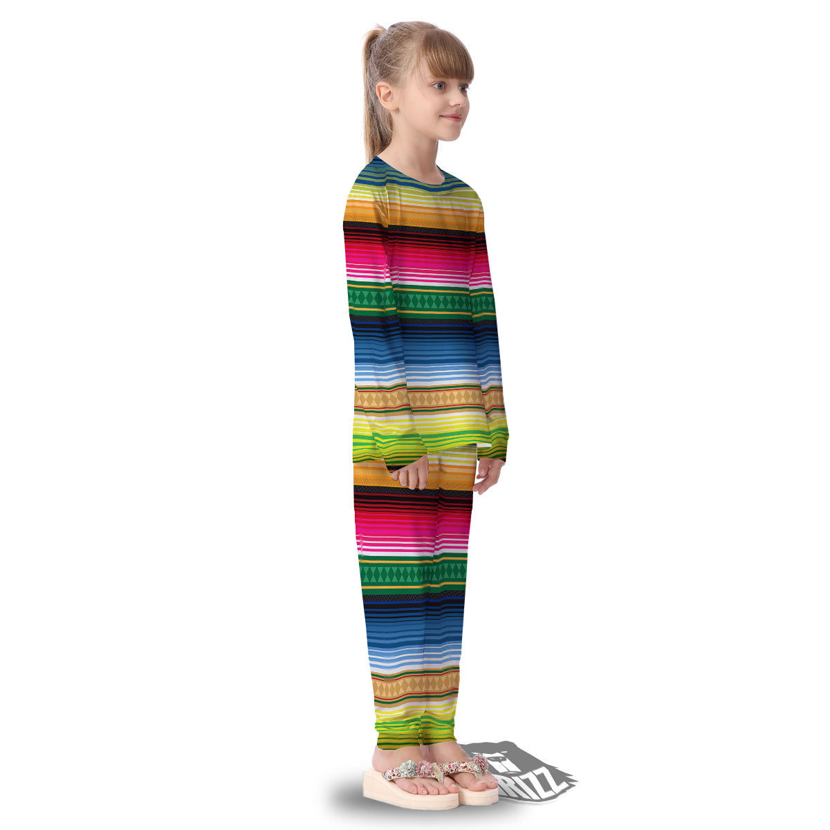 Blanket Mexican Striped Print Pattern Kid's Pajamas-grizzshop