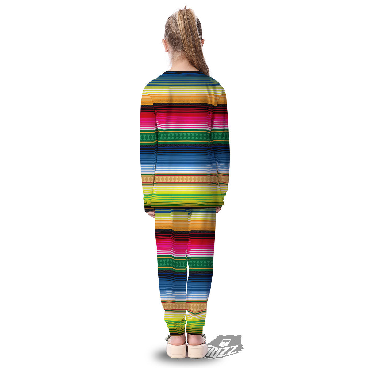 Blanket Mexican Striped Print Pattern Kid's Pajamas-grizzshop