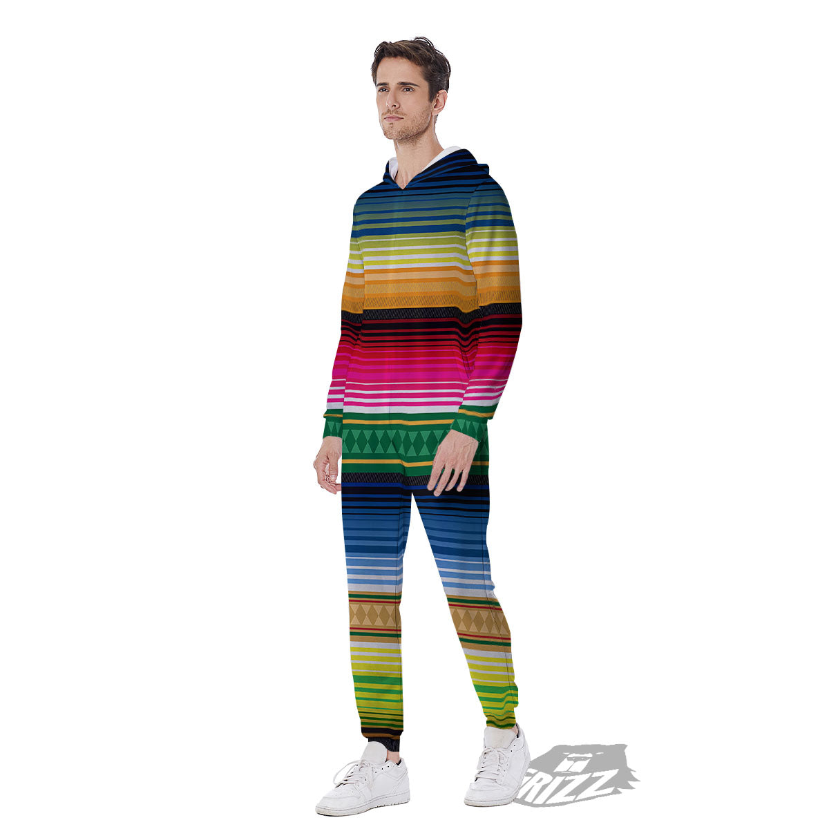 Blanket Mexican Striped Print Pattern Men's Jumpsuit-grizzshop