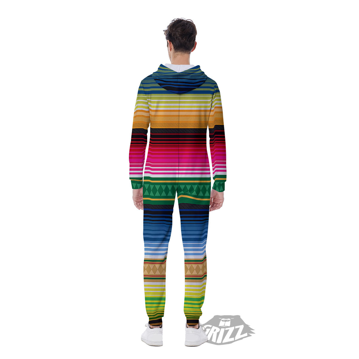 Blanket Mexican Striped Print Pattern Men's Jumpsuit-grizzshop