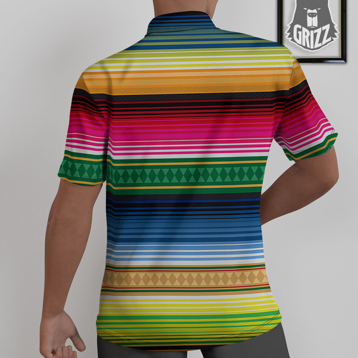 Blanket Mexican Striped Print Pattern Untucked Shirts-grizzshop