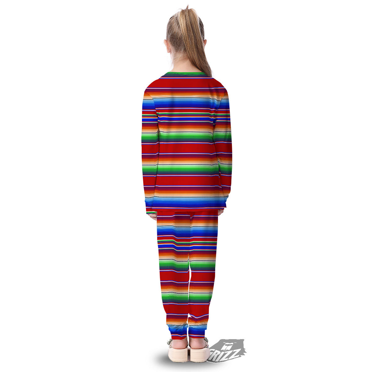 Blanket Stripe Ethnic Mexican Print Kid's Pajamas-grizzshop
