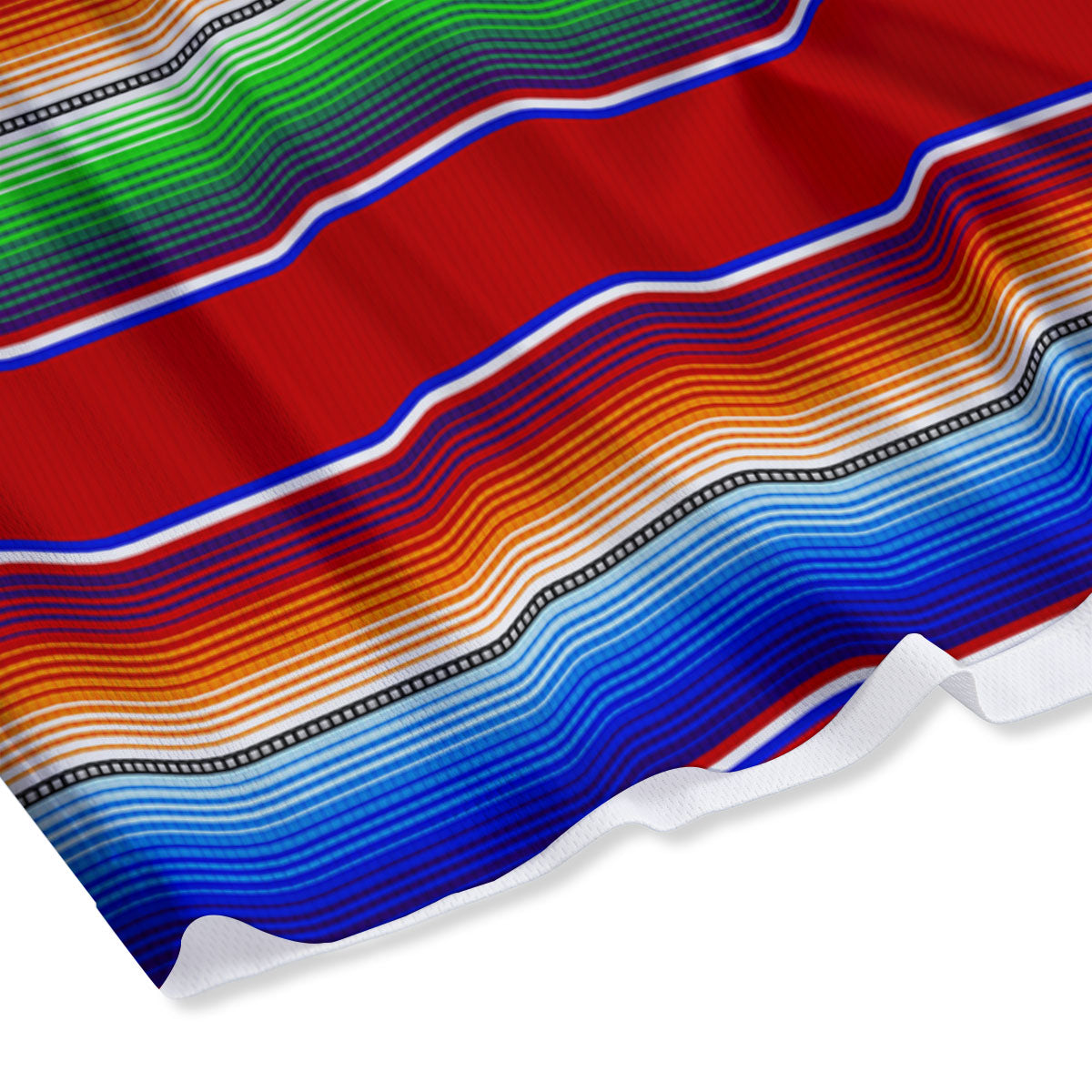 Blanket Stripe Ethnic Mexican Print Mesh Shorts