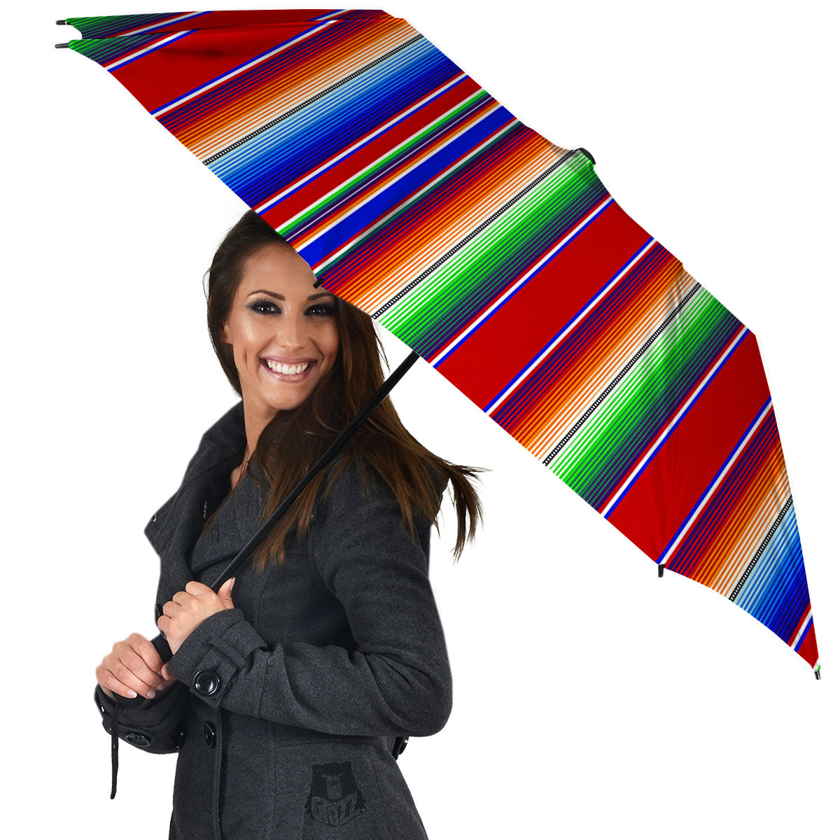 Blanket Stripe Ethnic Mexican Print Umbrella-grizzshop