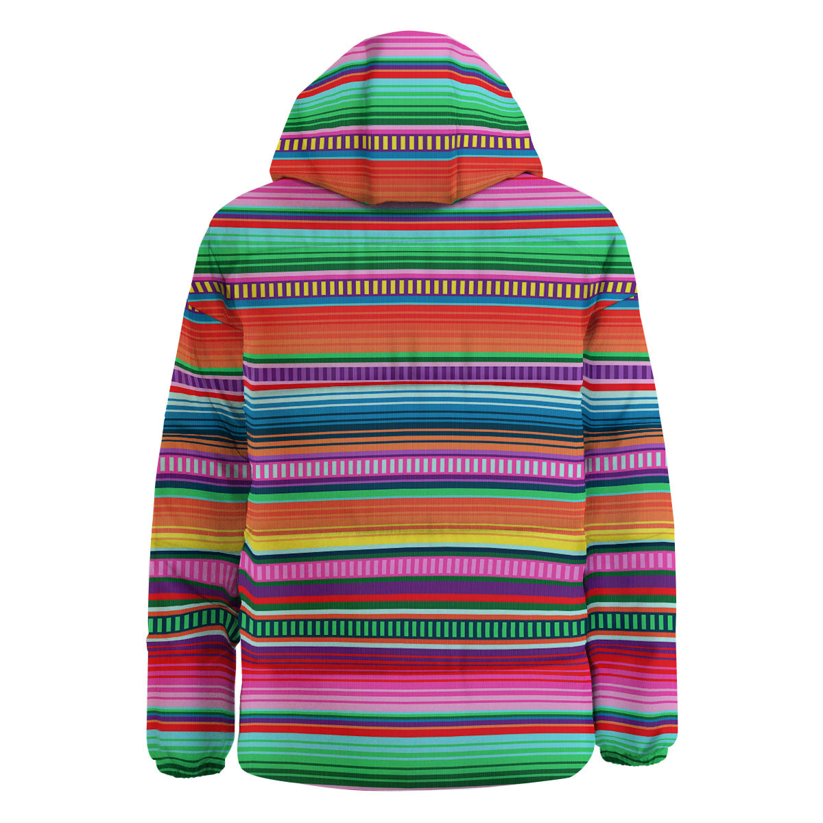 Blanket Stripe Ethnic Serape Print Down Jacket-grizzshop