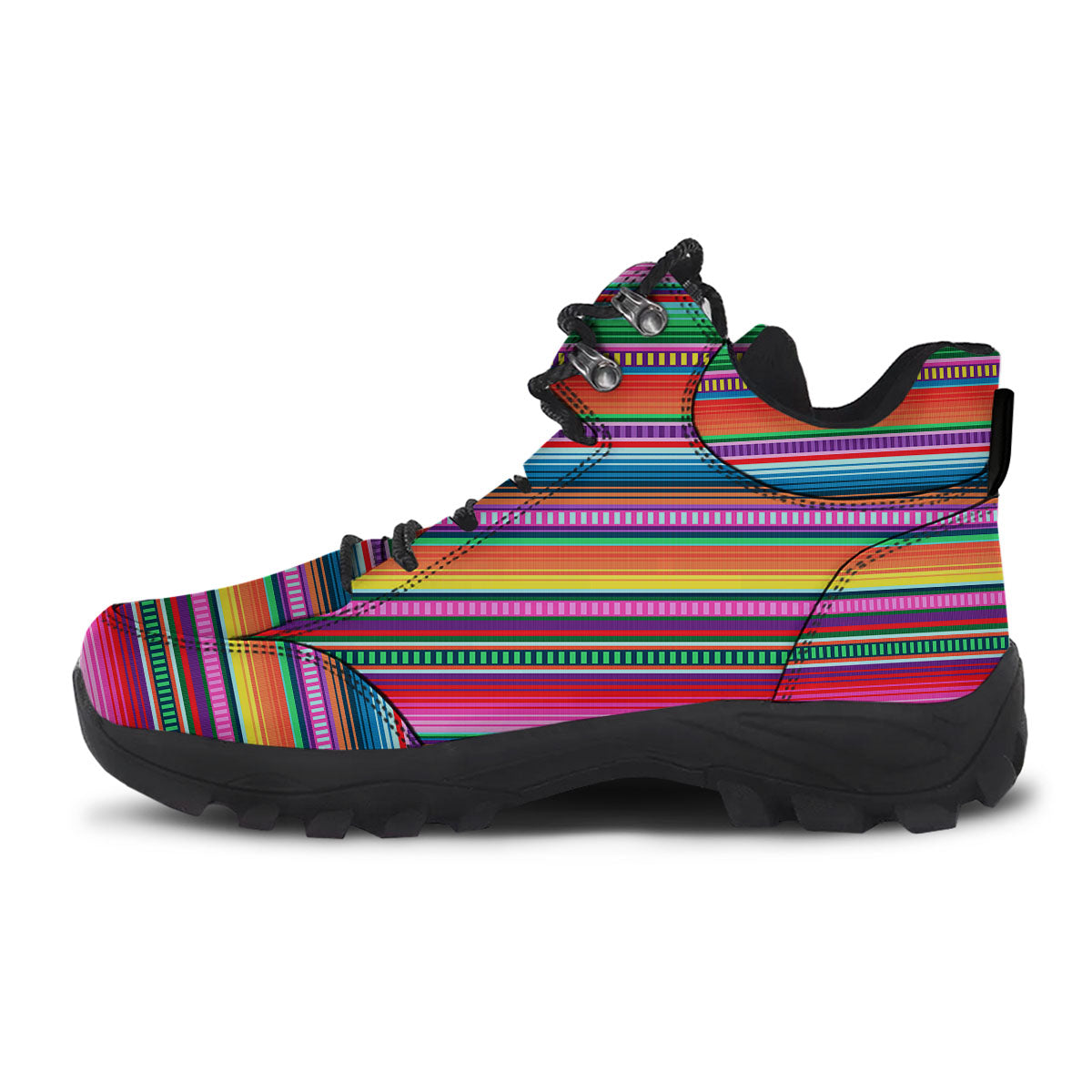 Blanket Stripe Ethnic Serape Print Hiking Shoes-grizzshop